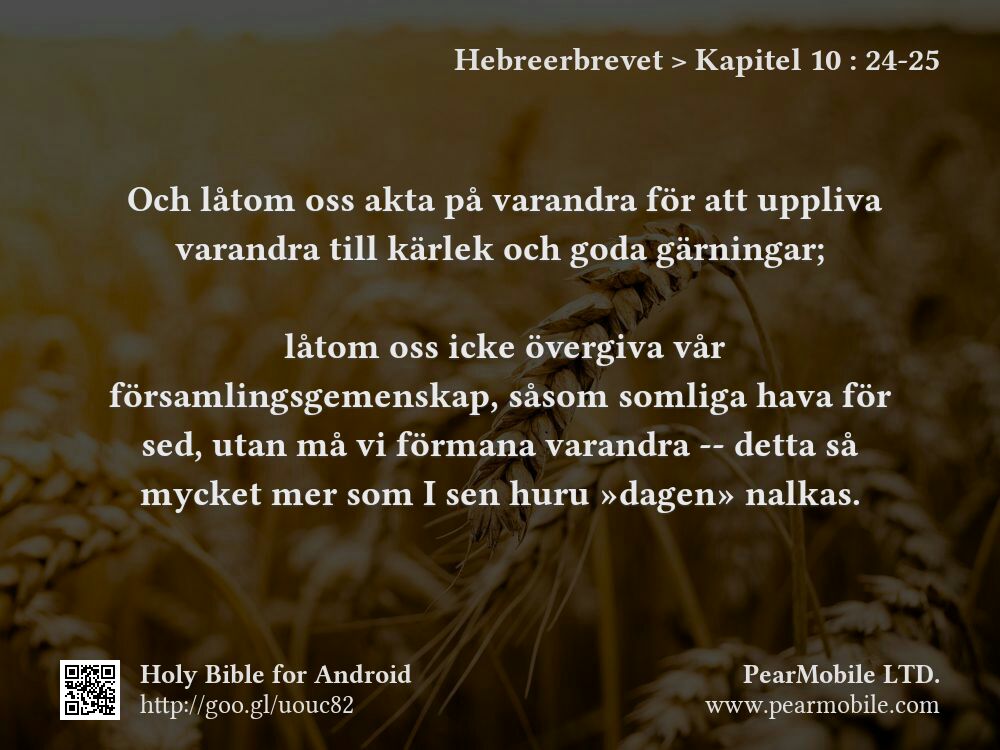 Hebreerbrevet, Kapitel 10:24-25